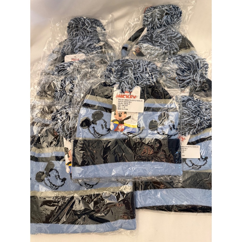 Lot of 10 Disney Mickey Mouse Toddler Winter Hat & Scarf Sets NWT Reseller